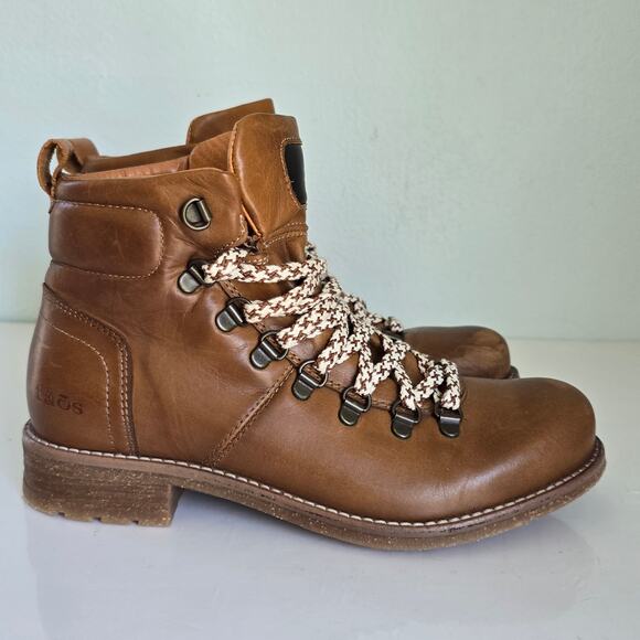 Taos Alpine Leather Boot Women's 7-7.5 Camel Lace Up Granola Girl Hiking Casual - Picture 2 of 14
